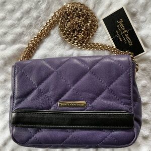 Juicy Couture Black Label Leather Quilted Crossbody Bag